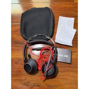 Plantronics Poly Black-wire 5200 Series C5220 USB C Stereo Headset with case